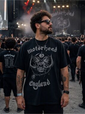 Motörhead England Graphic T-Shirt Men’s M Black Pacific Cotton Rock Band Tee